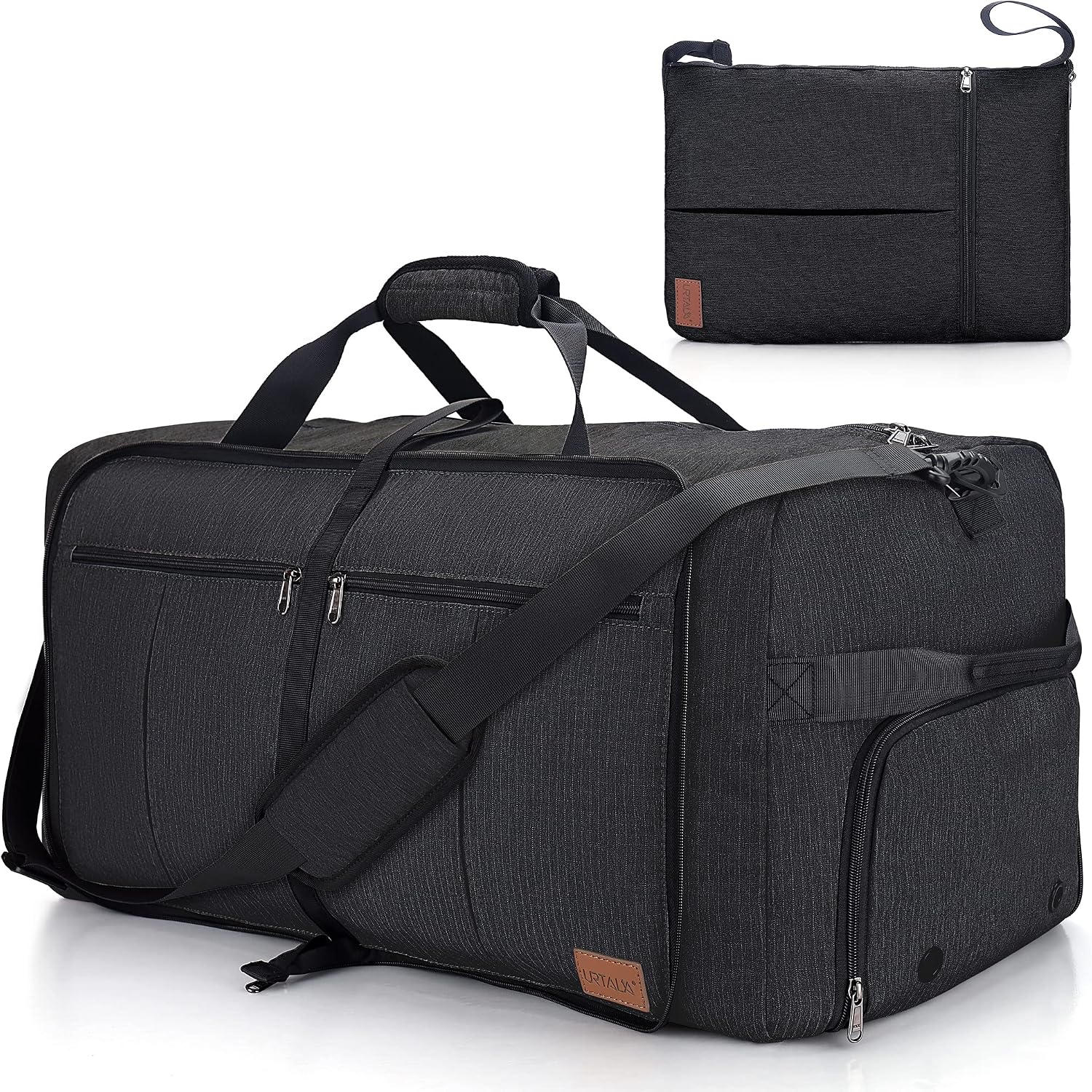 100L Extra Large Foldable Waterproof Travel Duffle Bag with Shoe Compartment, 32 Inch