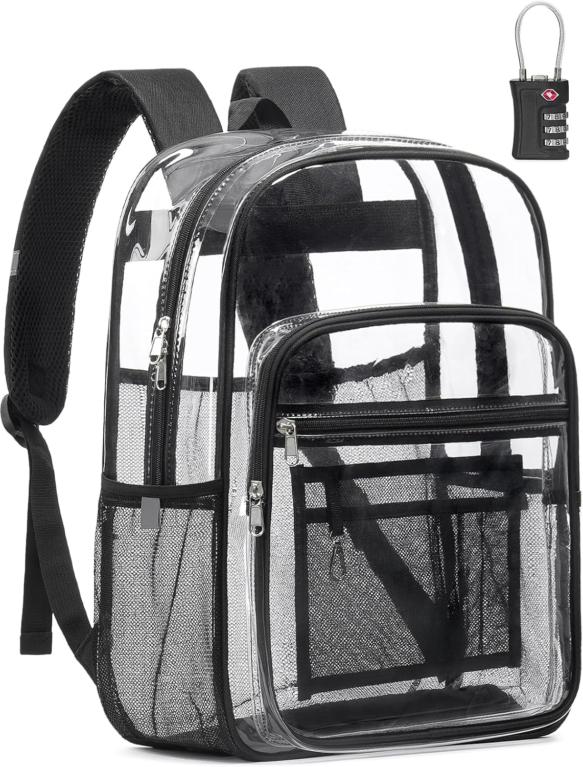 18 Inch Clear PVC Backpack with TSA Lock