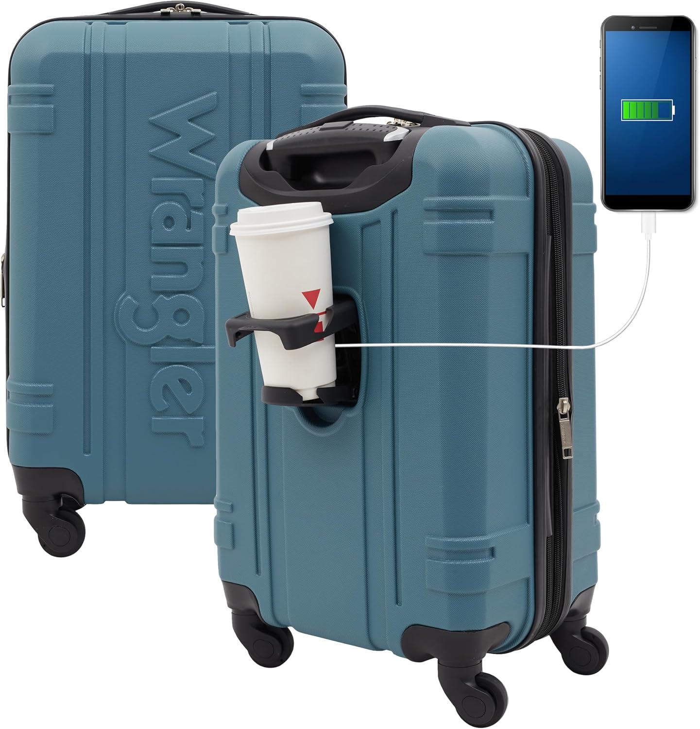 20 Inch Hardside Carry On Suitcase, Hydro Blue