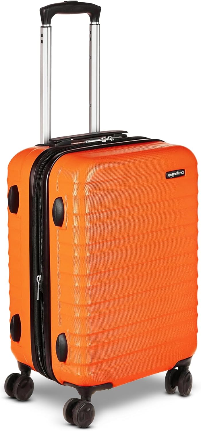 21 Inch Hardside Carry On Suitcase with Spinner Wheels, Expandable, Orange