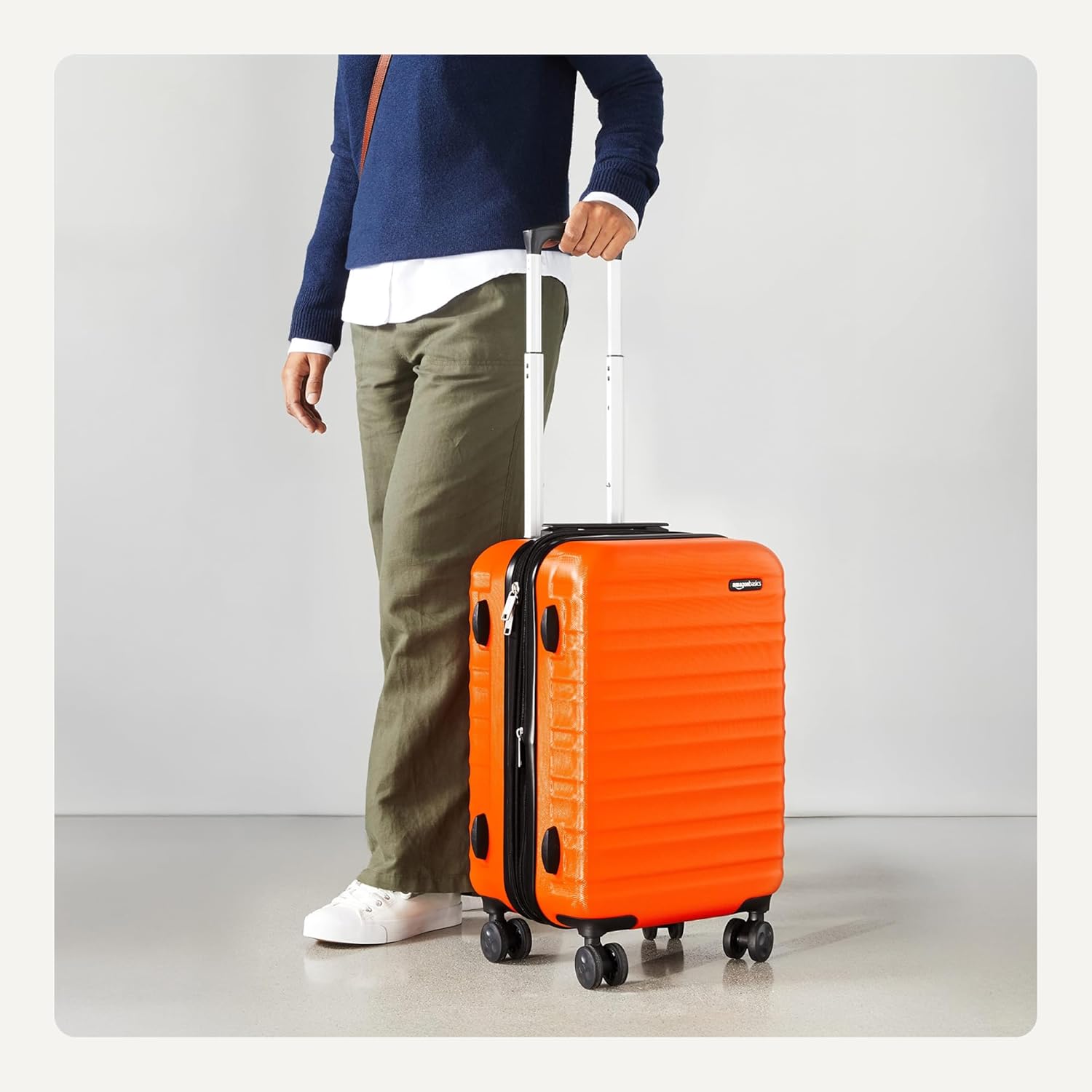 21 Inch Hardside Carry On Suitcase with Spinner Wheels, Expandable, Orange