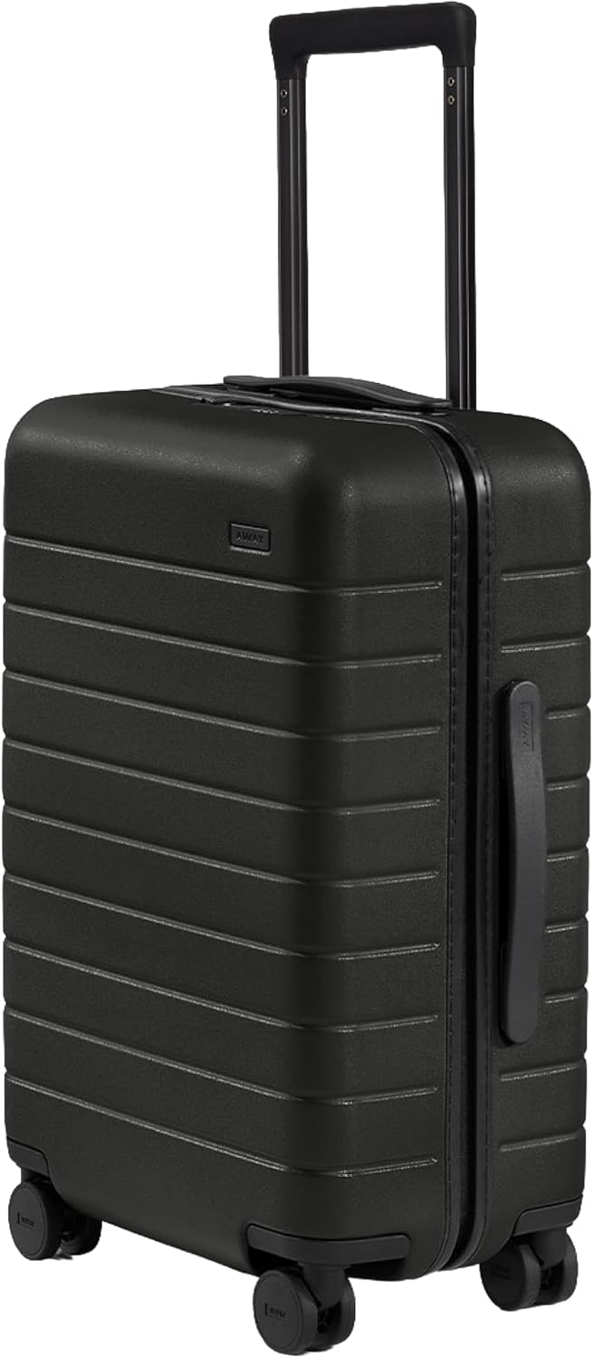 22 Inch Hardside Spinner Carry On Suitcase with Compression System, Jet Black