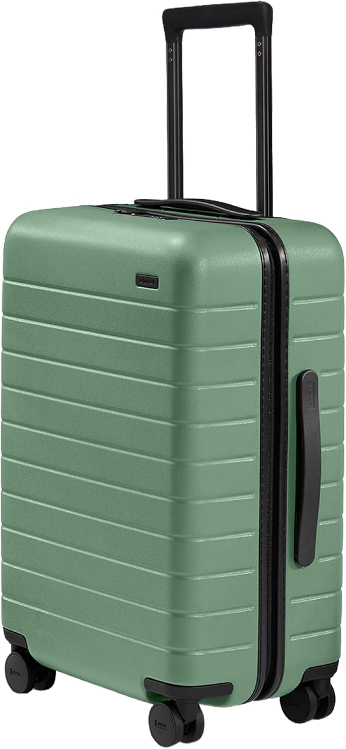 23 Inch Hardside Spinner Suitcase with Compression System and TSA Lock, Sea Green