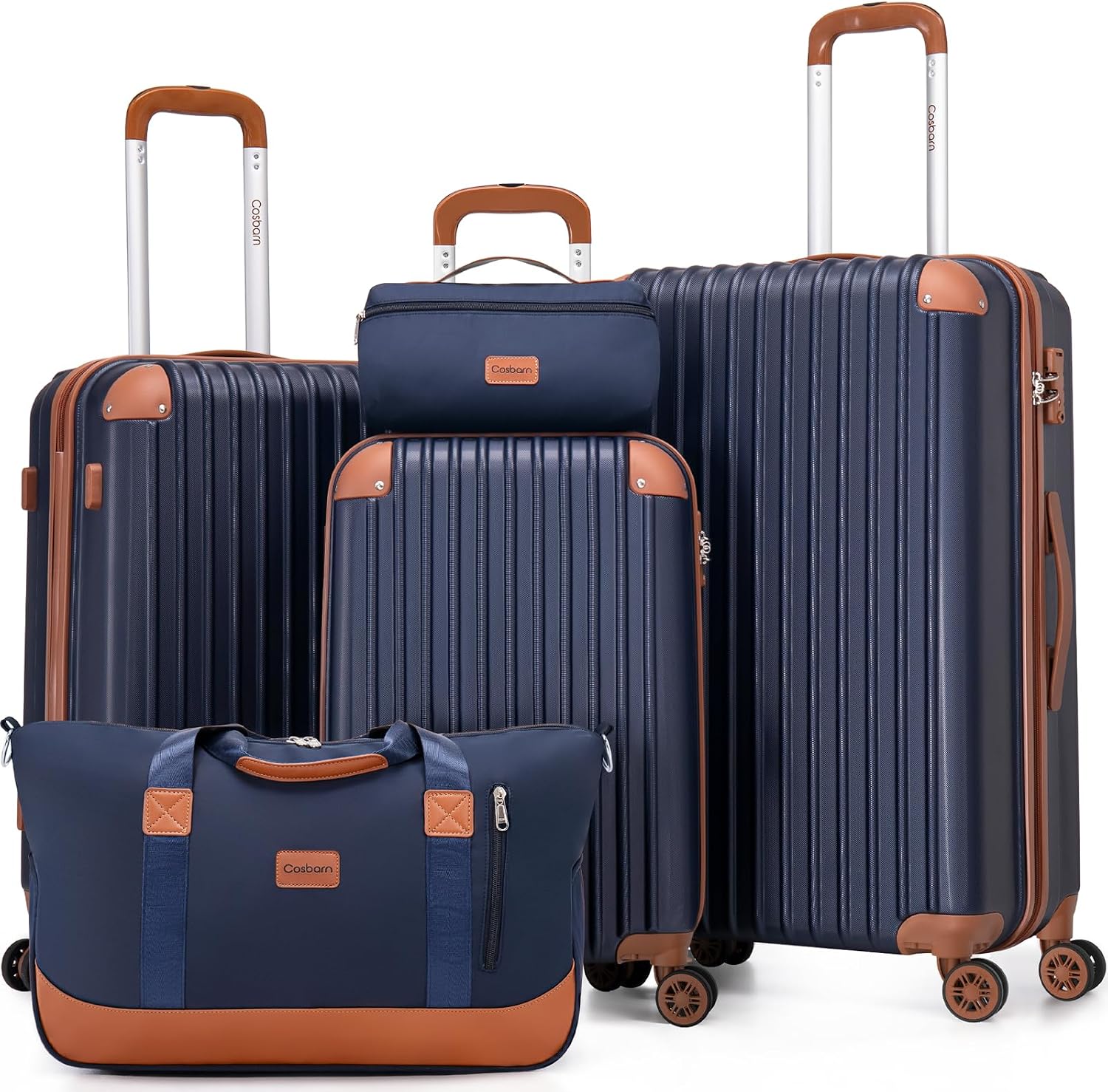 5 Piece Hardshell Luggage Set with 360 Degree Spinner Wheels and TSA Lock, 20, 24 and 28 Inch