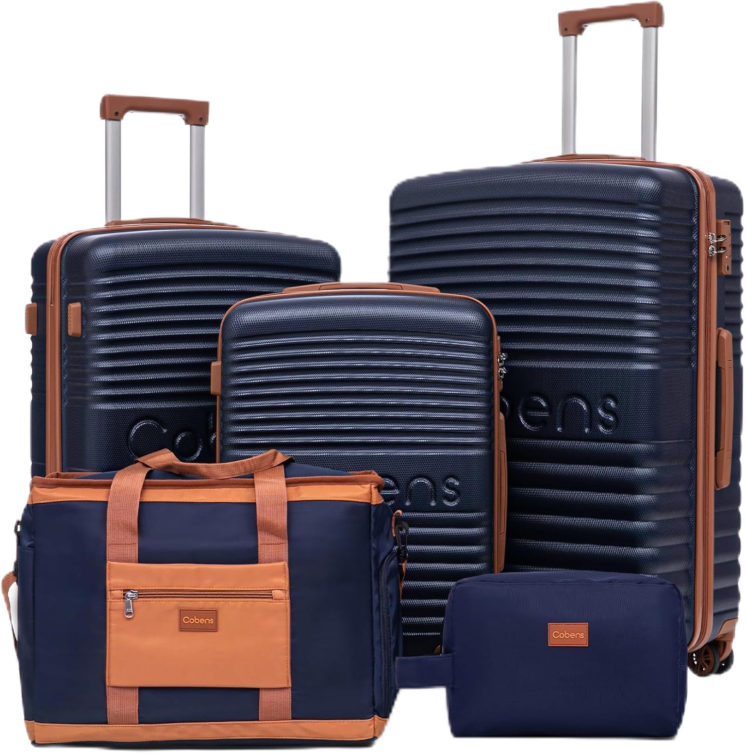 5 Piece Luggage Set with 360 Degree Spinner Wheels, TSA Lock, Weekender and Toiletry Bag