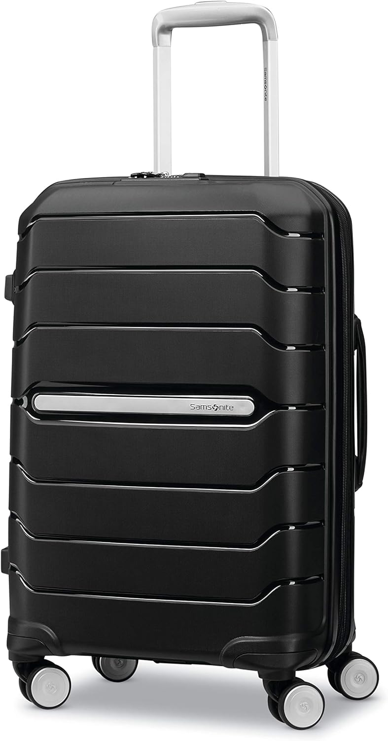 Hardside Carry On Suitcase with Spinner Wheels, Expandable, Black