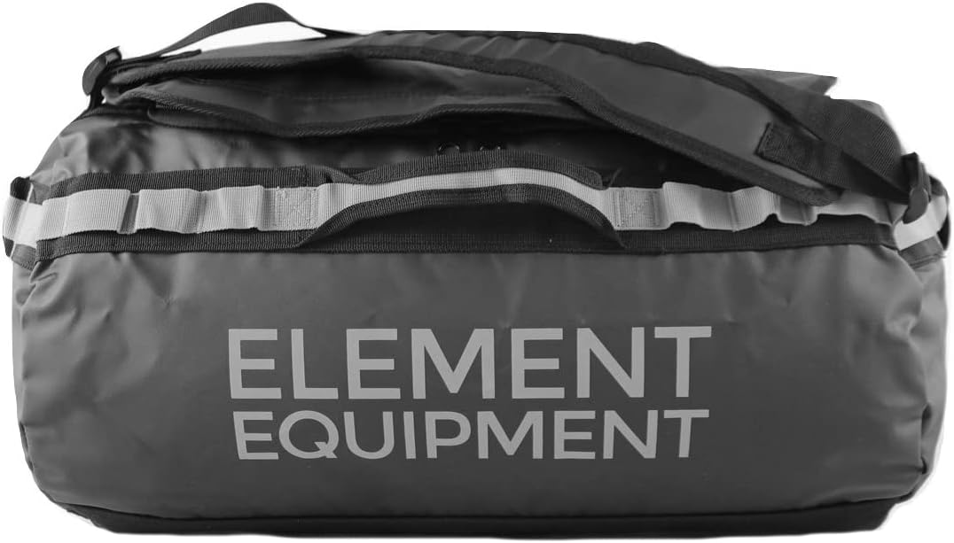 Waterproof Duffel Bag with Shoulder Straps, Medium, Black and Grey